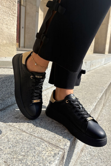 Sneakers modeļa apavi Sieviešu no eko ādas Big Star RR274257 melnas krāsas 2