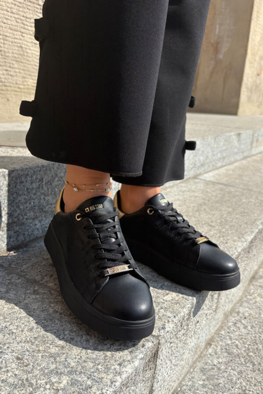 Sneakers modeļa apavi Sieviešu no eko ādas Big Star RR274257 melnas krāsas