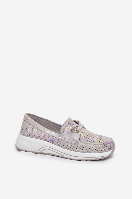 zamšādas apavi Izgatavota no dabīgas ādas ar platformu Artiker 56C2104 Pelēkas krāsas zamšādas apavi Izgatavota no dabīgas ādas ar platformu Artiker 56C2104 Pelēkas krāsas