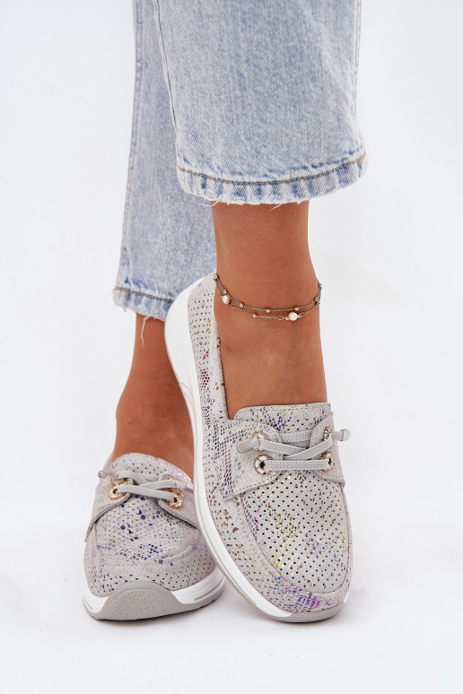 zamšādas apavi Izgatavota no dabīgas ādas ar platformu Artiker 56C2104 Pelēkas krāsas zamšādas apavi Izgatavota no dabīgas ādas ar platformu Artiker 56C2104 Pelēkas krāsas