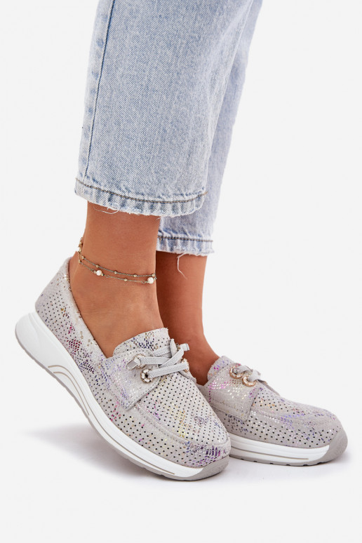 zamšādas apavi Izgatavota no dabīgas ādas ar platformu Artiker 56C2104 Pelēkas krāsas zamšādas apavi Izgatavota no dabīgas ādas ar platformu Artiker 56C2104 Pelēkas krāsas