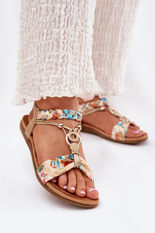 līdzenas zoles basenes Z Plecionymi Svītrasem Un Dekorācija Artiker 56C1316 Zelta krāsas