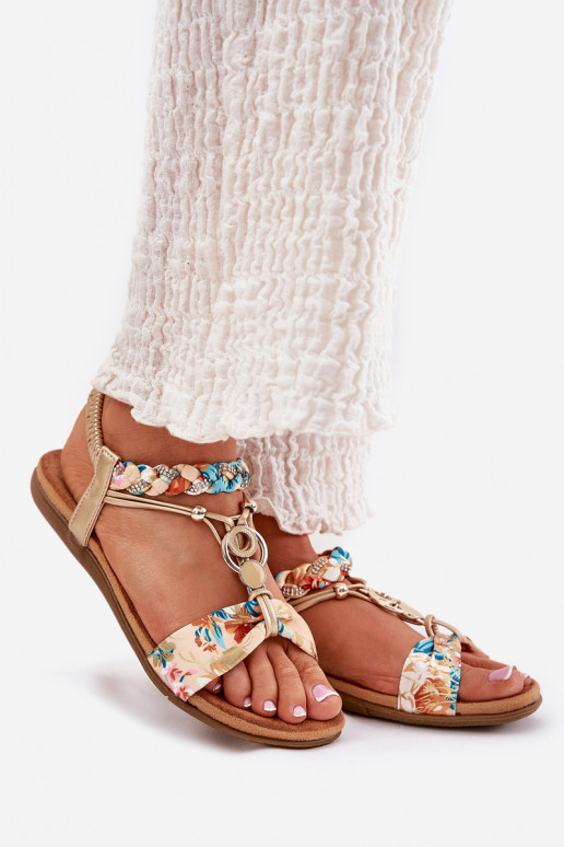 līdzenas zoles basenes Z Plecionymi Svītrasem Un Dekorācija Artiker 56C1316 Zelta krāsas