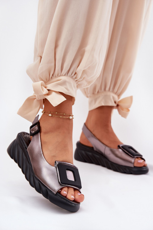 Sieviešu basenes Sieviešu Uz Ķīļa ar dekorāciju Artiker 56C2158 pelēkas krāsas