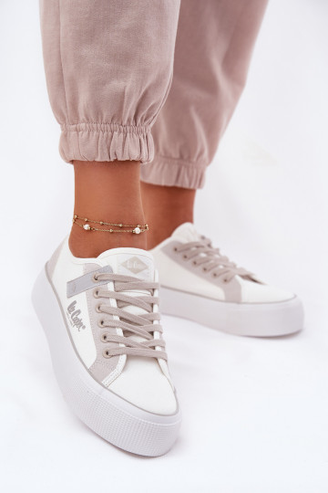 sieviešu puszābaki ar platformu Lee Cooper LCIN-25-31-3479L Baltas-Pelēkas krāsas 2