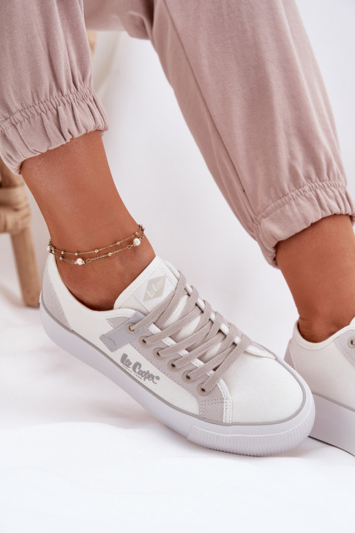 sieviešu puszābaki ar platformu Lee Cooper LCIN-25-31-3479L Baltas-Pelēkas krāsas