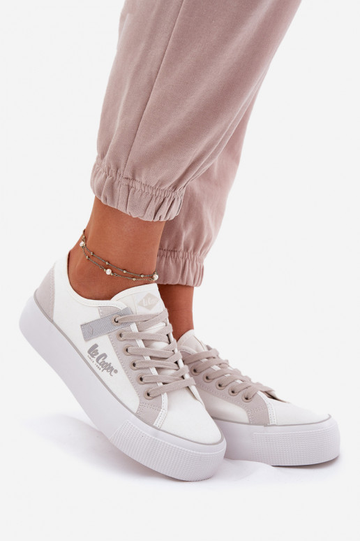 sieviešu puszābaki ar platformu Lee Cooper LCIN-25-31-3479L Baltas-Pelēkas krāsas