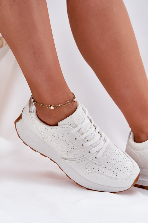 Sneakers modeļa apavi Sieviešu ar platformu Big Star RR274487 Hi-Poly System baltas krāsas