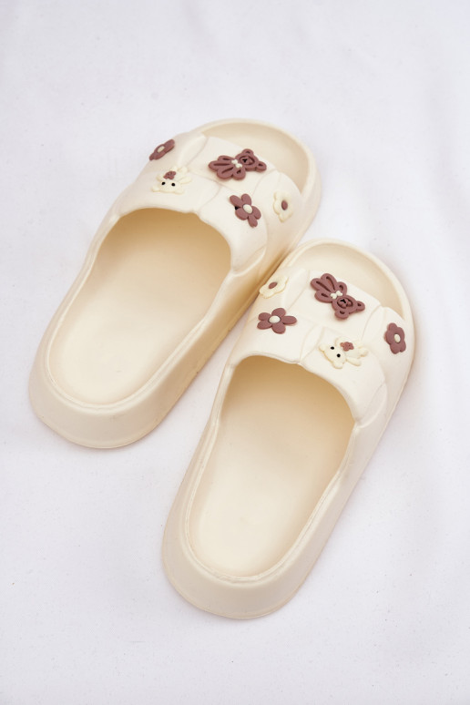 Vieglas čības uz pirksta Čības Z Przypinkami Ecru Redienna