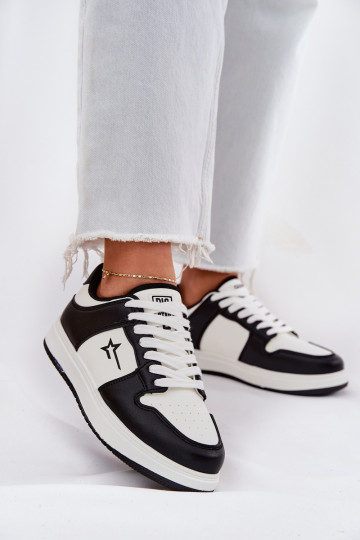 Sieviešu sneakers tipa apavi Big Star RR274A240 HI-POLY SYSTEM baltā-melnā krāsā