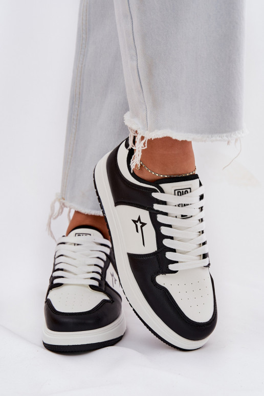 Sneakers modeļa apavi Sieviešu Big Star RR274A240 HI-POLY SYSTEM Baltas-melnas krāsas