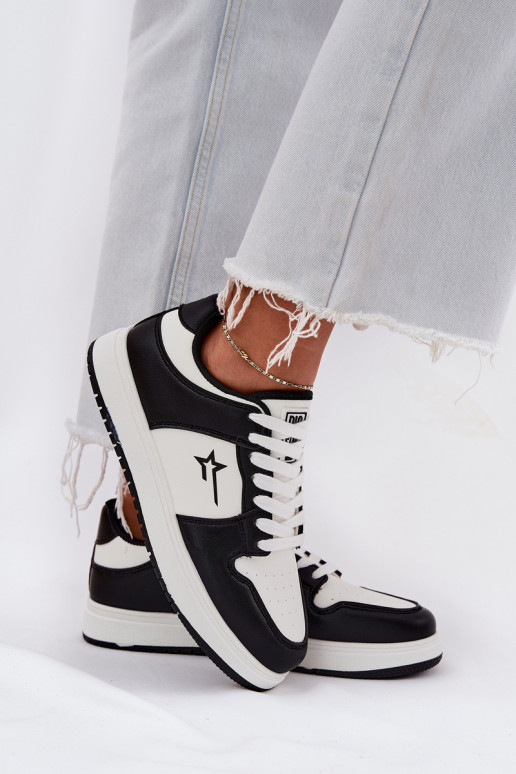 Sneakers modeļa apavi Sieviešu Big Star RR274A240 HI-POLY SYSTEM Baltas-melnas krāsas