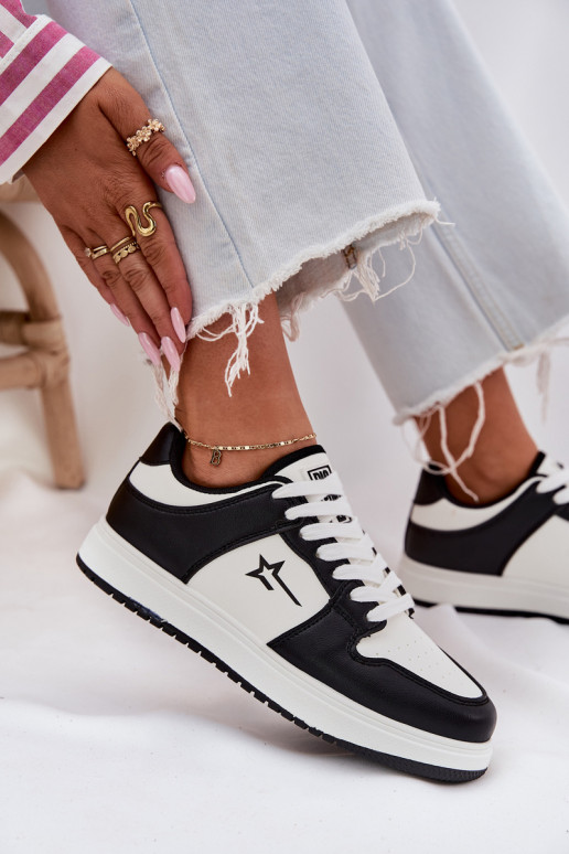 Sneakers modeļa apavi Sieviešu Big Star RR274A240 HI-POLY SYSTEM Baltas-melnas krāsas