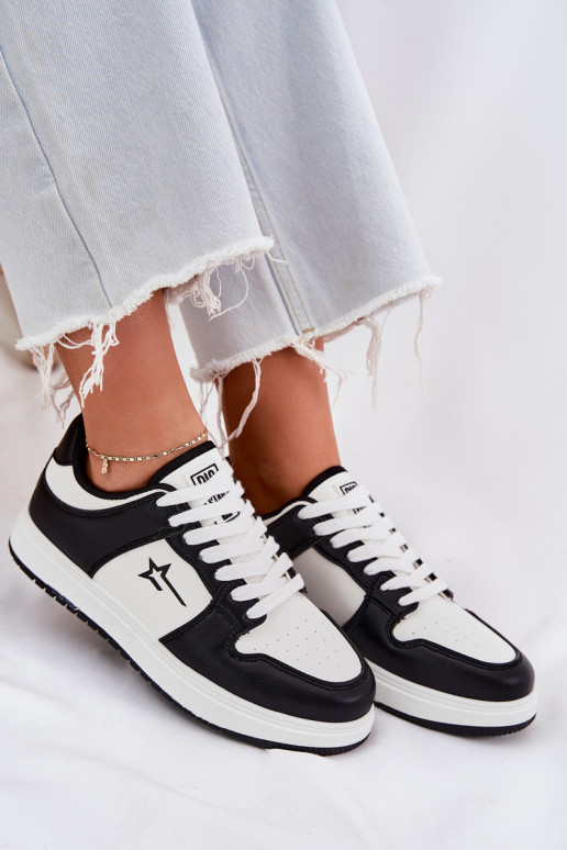 Sneakers modeļa apavi Sieviešu Big Star RR274A240 HI-POLY SYSTEM Baltas-melnas krāsas
