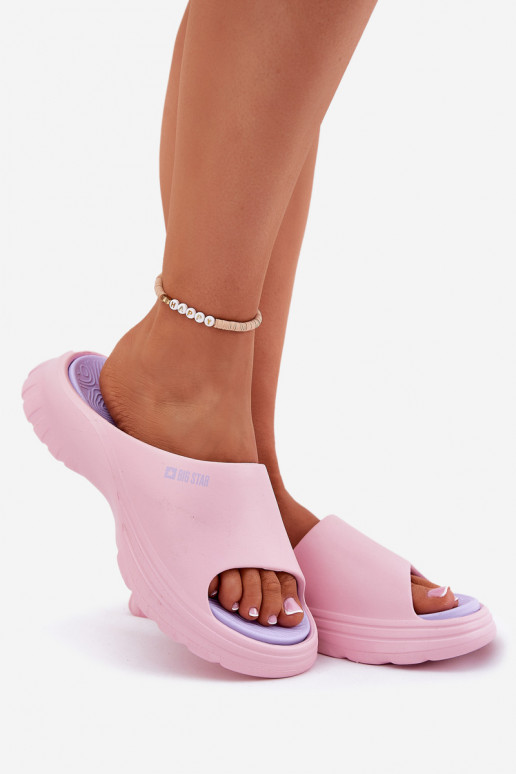 Vieglas čības uz pirksta sieviešu čības Big Star RR274A587 Rozā krāsas