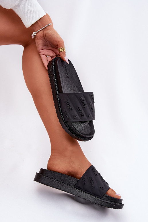 sieviešu čības ar platformu Big Star RR274A540 melnas krāsas