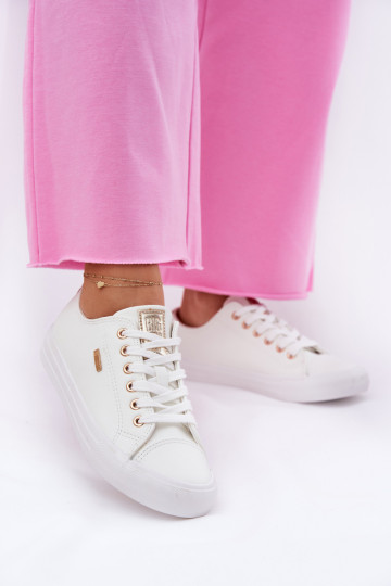 Sieviešu baltie brīvā laika apavi no mākslīgās ādas Big Star RR274748