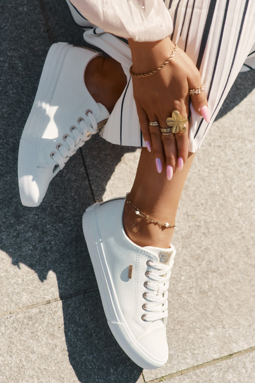 Sieviešu baltie brīvā laika apavi no mākslīgās ādas Big Star RR274748