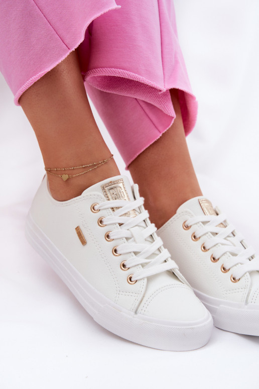 Sieviešu baltie brīvā laika apavi no mākslīgās ādas Big Star RR274748