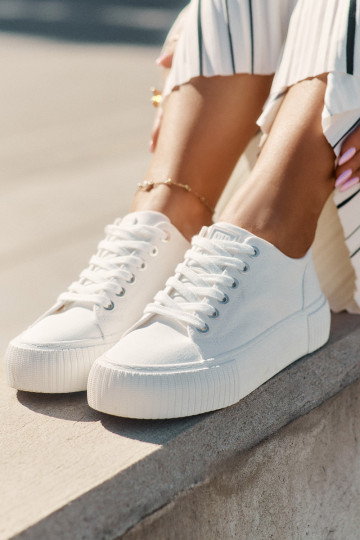 Sieviešu baltie brīvā laika apavi Big Star RR274405