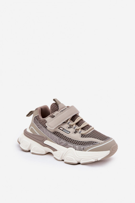 Sneakers modeļa apavi apavi Bērnu apavi ar lipīgām aizdarēm Haki krāsas Ronivelle Sneakers modeļa apavi apavi Bērnu apavi ar lipīgām aizdarēm Haki krāsas Ronivelle