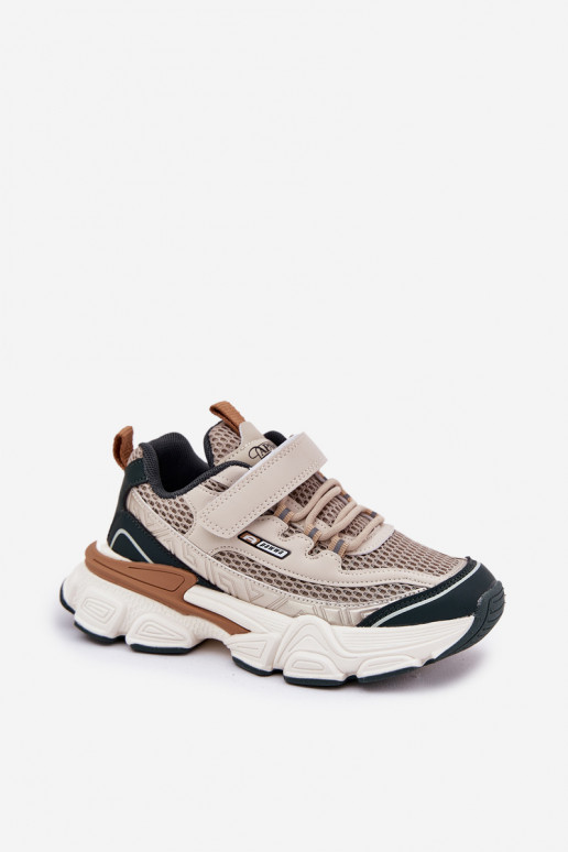 Sneakers modeļa apavi apavi Bērnu apavi ar lipīgām aizdarēm smilšu krāsas Ronivelle