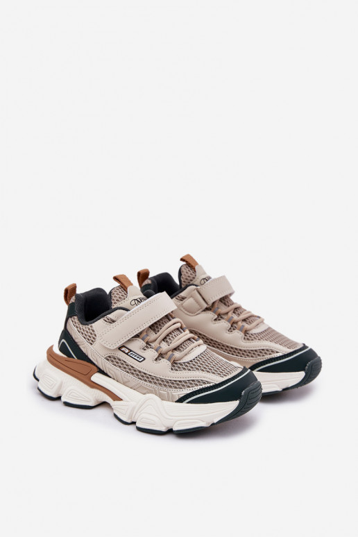 Sneakers modeļa apavi apavi Bērnu apavi ar lipīgām aizdarēm smilšu krāsas Ronivelle