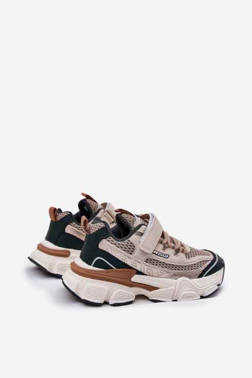 Sneakers modeļa apavi apavi Bērnu apavi ar lipīgām aizdarēm smilšu krāsas Ronivelle