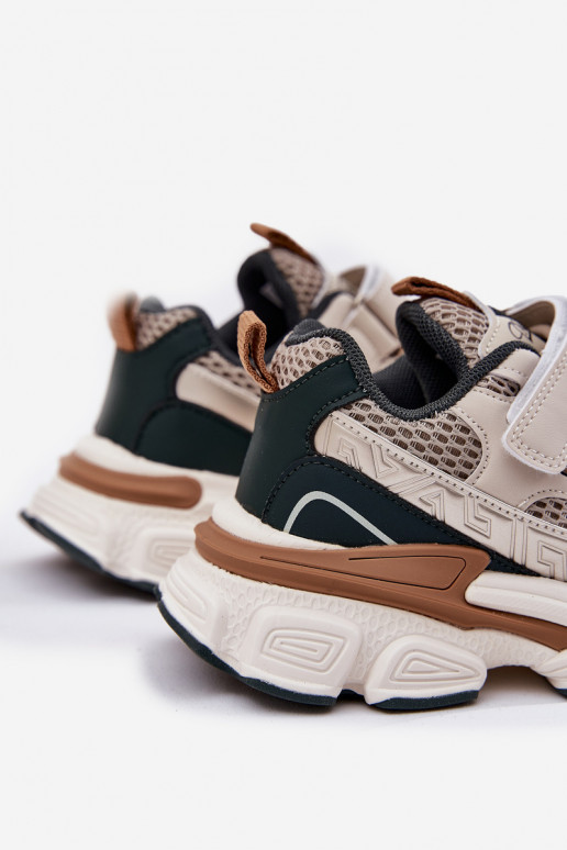 Sneakers modeļa apavi apavi Bērnu apavi ar lipīgām aizdarēm smilšu krāsas Ronivelle