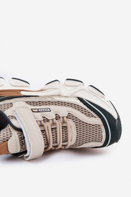 Sneakers modeļa apavi apavi Bērnu apavi ar lipīgām aizdarēm smilšu krāsas Ronivelle