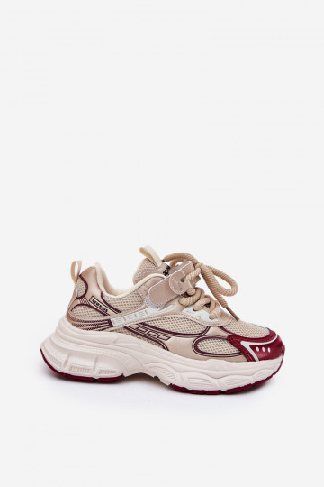 Sneakers modeļa apavi Bērnu apavi Uz biezas zoles Zelta krāsas Xairana 2