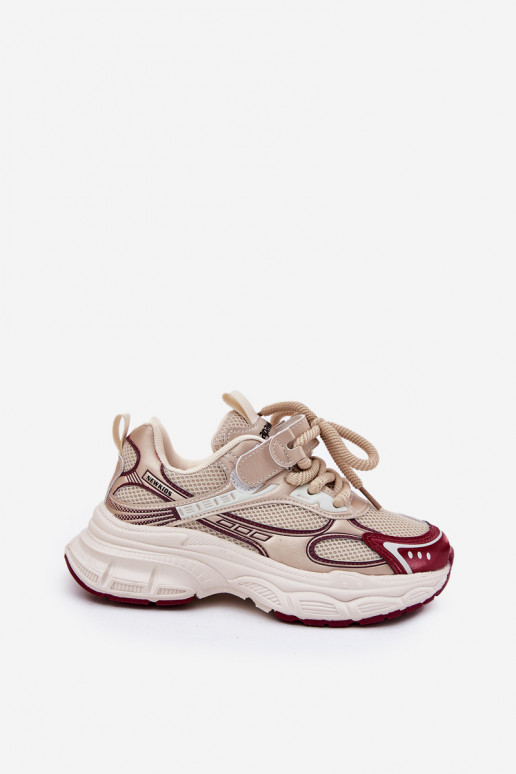 Sneakers modeļa apavi Bērnu apavi Uz biezas zoles Zelta krāsas Xairana