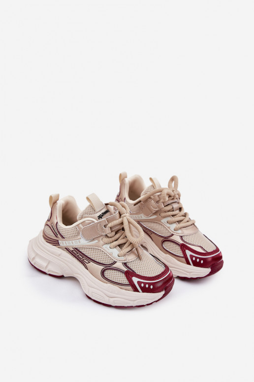 Sneakers modeļa apavi Bērnu apavi Uz biezas zoles Zelta krāsas Xairana