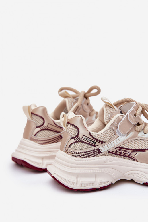 Sneakers modeļa apavi Bērnu apavi Uz biezas zoles Zelta krāsas Xairana