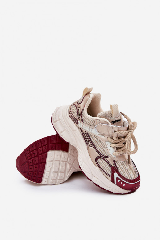 Sneakers modeļa apavi Bērnu apavi Uz biezas zoles Zelta krāsas Xairana