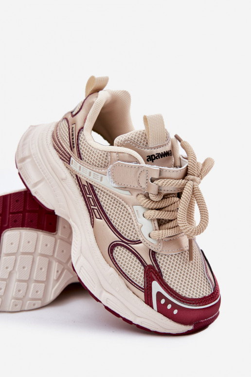 Sneakers modeļa apavi Bērnu apavi Uz biezas zoles Zelta krāsas Xairana