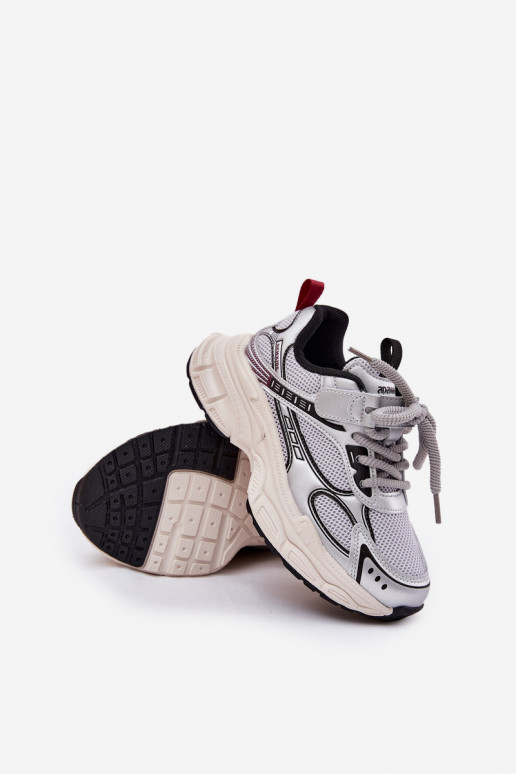 Sneakers modeļa apavi Bērnu apavi Uz biezas zoles Sudraba krāsas Xairana