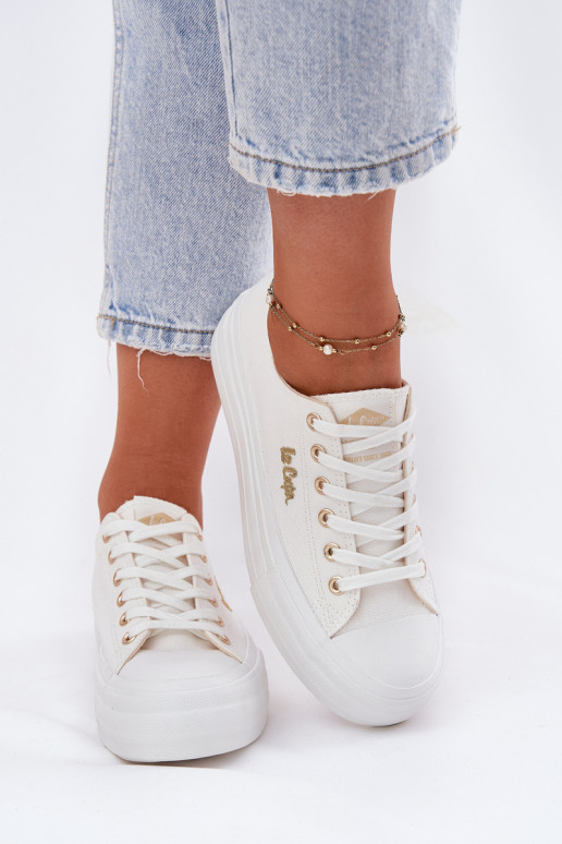 sieviešu puszābaki ar platformu Lee Cooper LCIN-25-02-3289 baltas krāsas