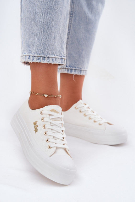 sieviešu puszābaki ar platformu Lee Cooper LCIN-25-02-3289 baltas krāsas