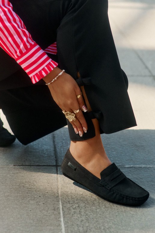 Zamša mokasīni Big Star RR274948 melnā krāsā