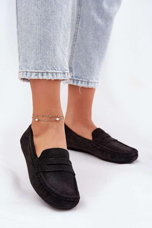 Zamša mokasīni Big Star RR274948 melnā krāsā
