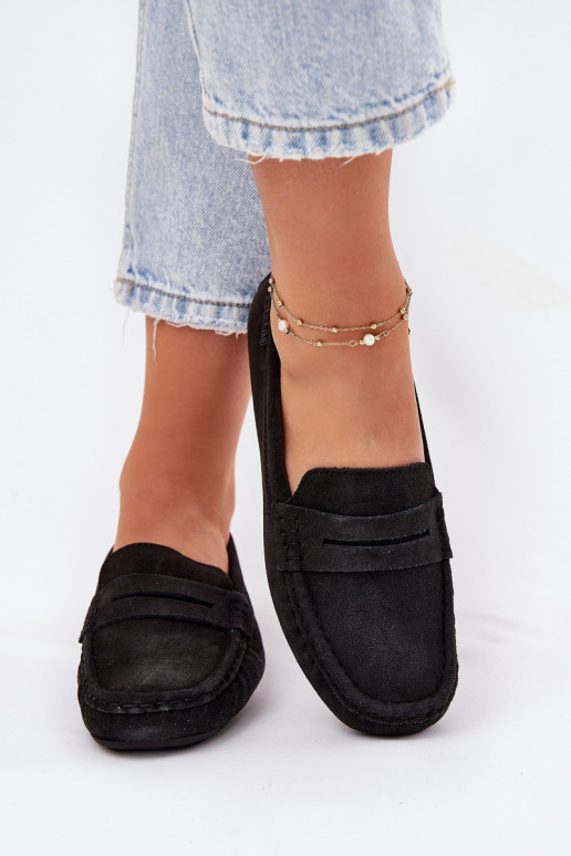Zamša mokasīni Big Star RR274948 melnā krāsā