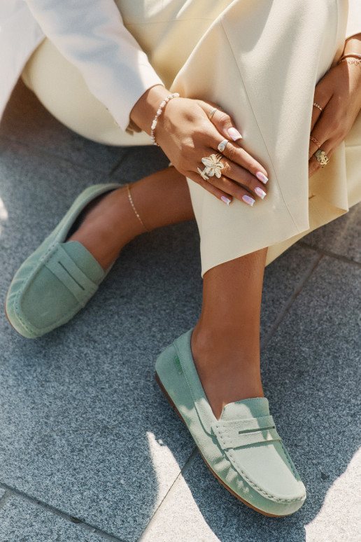 Zamša mokasīni Big Star RR274945 zaļā krāsā