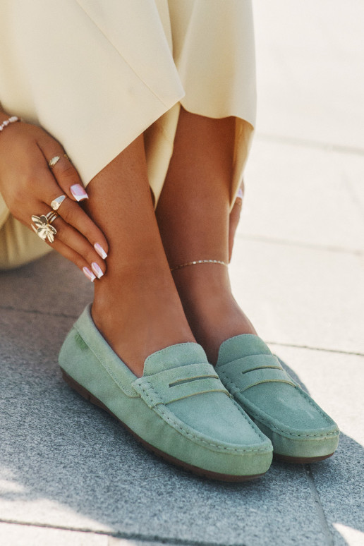 Zamša mokasīni Big Star RR274945 zaļā krāsā