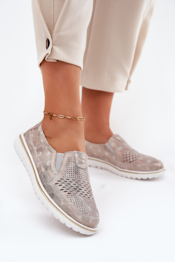 zamšādas apavi  smilšu krāsas-Zelta krāsas Inez