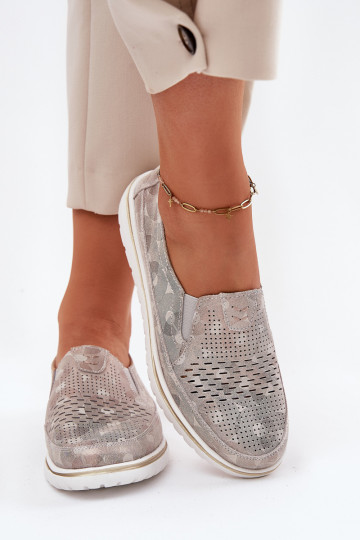 zamšādas apavi  smilšu krāsas-Zelta krāsas Inez 2