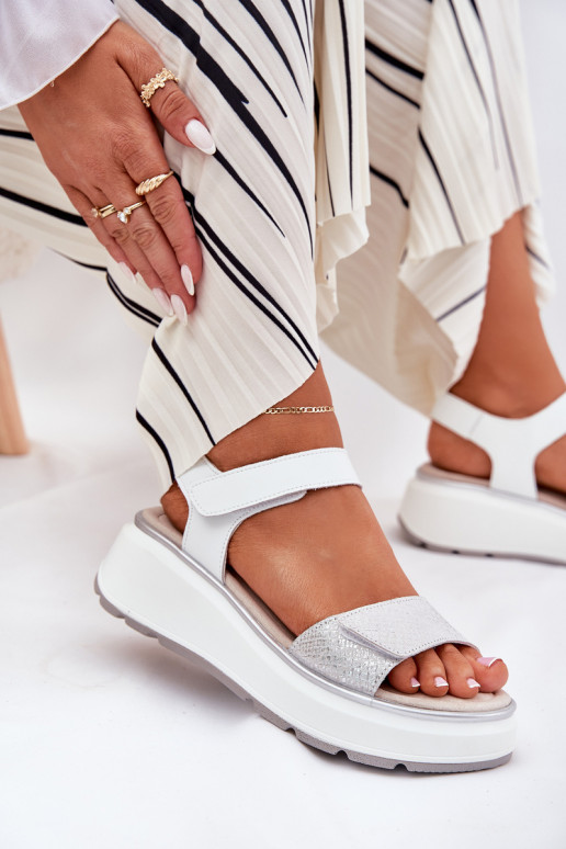 Sieviešu basenes Sieviešu Platformie I Koturnie ar lipīgām aizdarēm S.Barski LR51-543 Sudraba krāsas