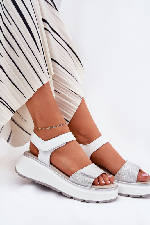 Sieviešu basenes Sieviešu Platformie I Koturnie ar lipīgām aizdarēm S.Barski LR51-543 Sudraba krāsas