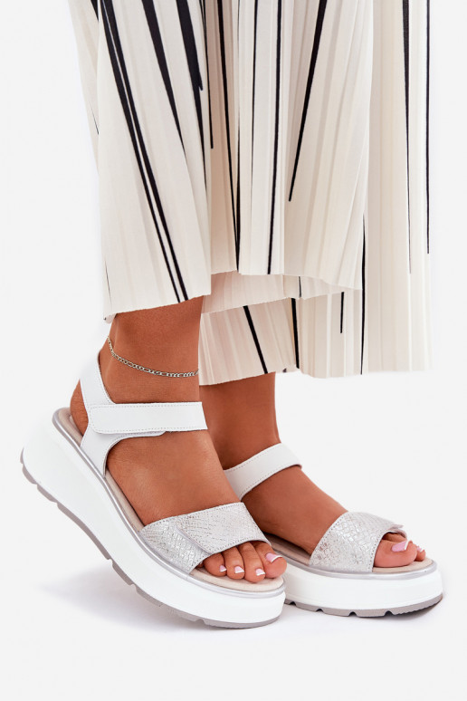 Sieviešu basenes Sieviešu Platformie I Koturnie ar lipīgām aizdarēm S.Barski LR51-543 Sudraba krāsas