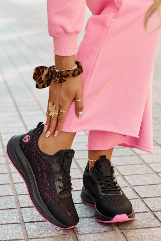 Sneaker tipa sporta apavi ar platformu Big Star RR274523 HI-POLY SYSTEM melnā krāsā